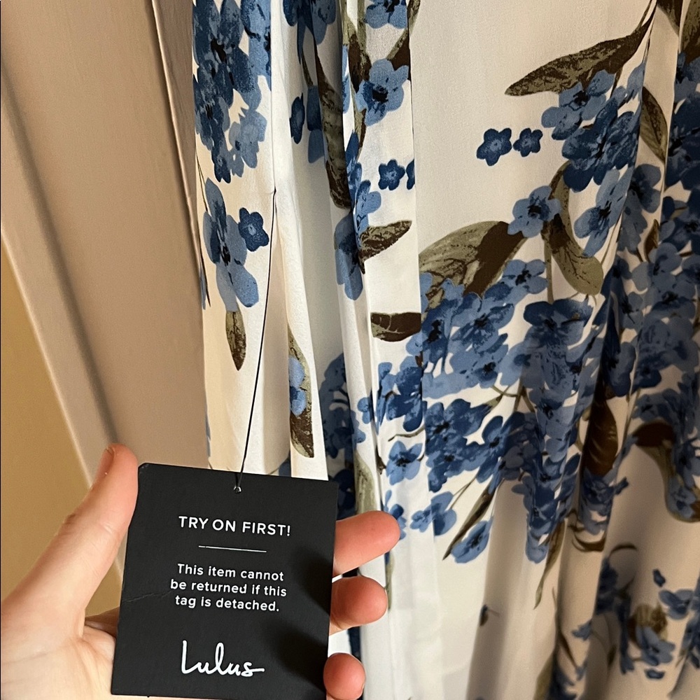 Lulu's Blue Floral High Low Dress - Picture 4 of 4